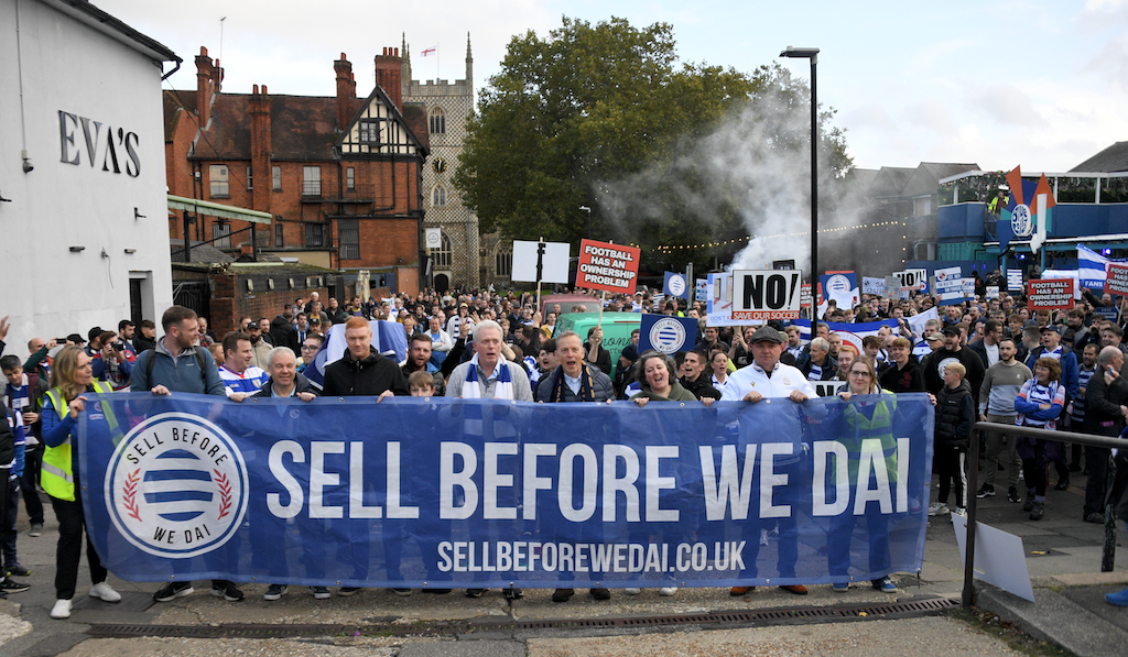 Start of March to SCL Stadium from Blue Collar Corner